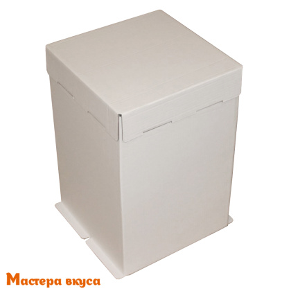 Короб для торта без окна 300*300*450 мм, белый (3-Д) АП
