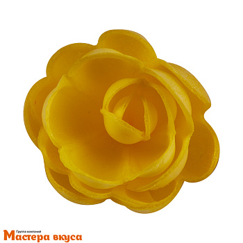 Вафельные РОЗЫ малые сложные, d~4 см (упак 80 шт жёлтые) 