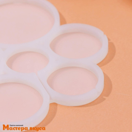 Форма для леденцов силиконовая КРУГЛЯШИ, (6 ячеек), d~3,4-6,9см (17*15,5*0,7см)