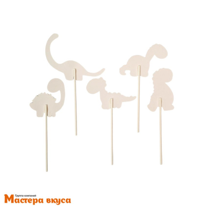 Набор топперов ДИНОЗАВРЫ, картон (набор 6 шт) ~16 см