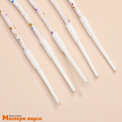 Свечи высокие Волна Клякса, белые, (набор 10 шт), h-12см