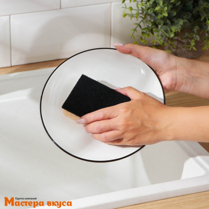 Губка для посуды крупнопористый поролон "Лофт" 9*6,5*3,5 см (упак 3 шт)