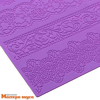 Коврик текстурный силиконовый (рельеф) для айсинга "Восхищение" 4в1, 39*29,5 см