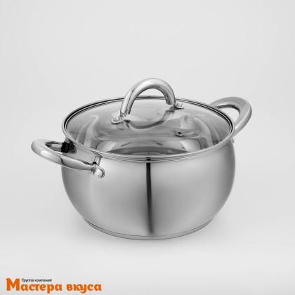 Кастрюля с крышкой из нержавеющей стали Гиперион 3,5 л, d-20 см