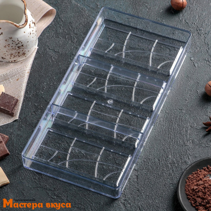 Форма для шоколада  прочный пластик ПЛИТКА ОСКОЛКИ, (4 ячейки) 28*14 см