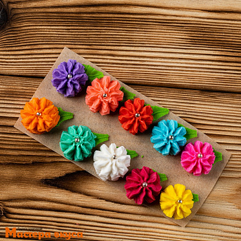 Сахарная фигурка МАРГАРИТКИ , цвет микс d~2см, упак 10 шт