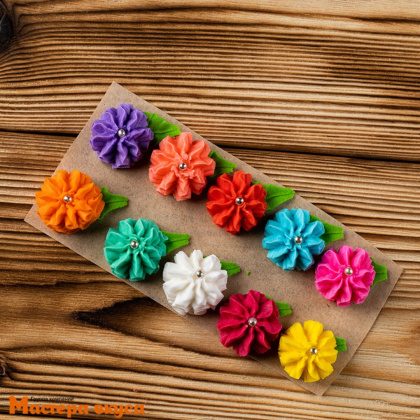 Сахарная фигурка МАРГАРИТКИ , цвет микс d~2см, упак 10 шт