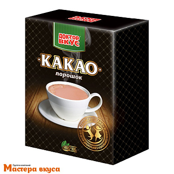 Какао-порошок натуральный Доктор вкуса 10-12% ГОСТ, 100 гр 