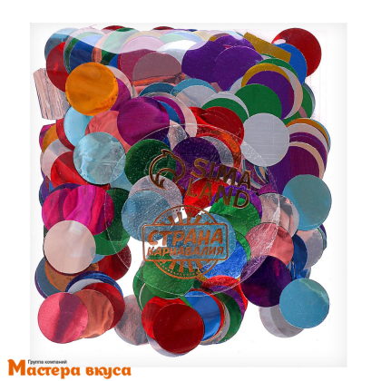 Конфетти декоративное для бенто-торта и шара, "Круг" микс, d 1,5 см, 10гр