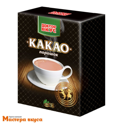 Какао-порошок натуральный Доктор вкуса 10-12% ГОСТ, 100 гр 
