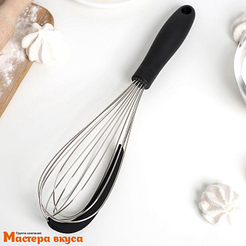 Венчик кулинарный со скребком, 31 см, неж.сталь