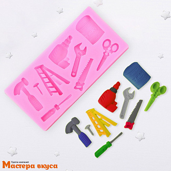 Молд силиконовый ИНСТРУМЕНТЫ 9в1,  ~11,2*5,4*1 см