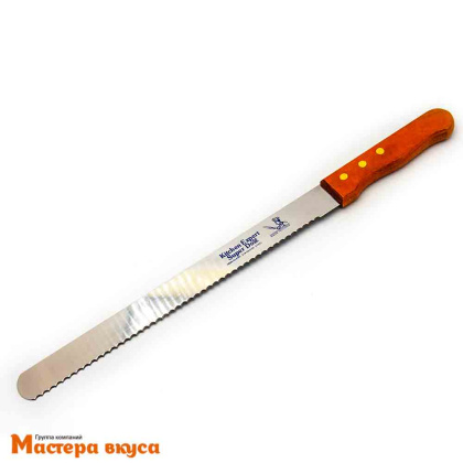 Нож с широкими зубцами, 35 см, с деревянной ручкой