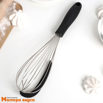 Венчик кулинарный со скребком, 31 см, неж.сталь