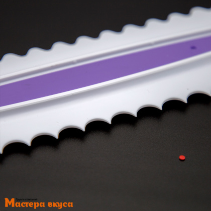 Шпатель-скребок  Фигурный ВОЛНЫ двухсторонний 23*7,5 см, (пластик) "Праздник"