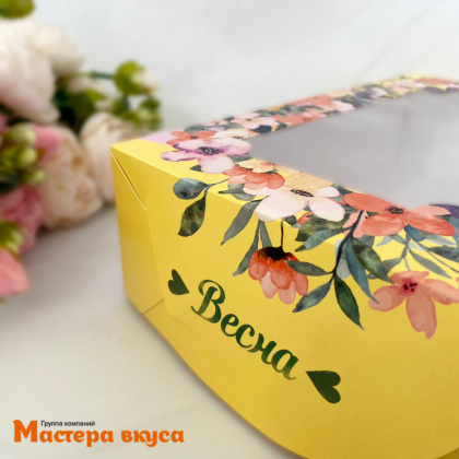 Упаковка для зефира и печенья с окном 250*150*70 мм  (Птичка)