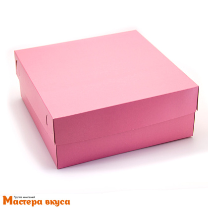 Коробка для  9 капкейков без окна, 250*250*100 мм крышка/дно (розовая)