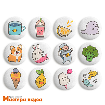 Сахарные медальоны  мини ВРЕМЯ ПРИКЛЮЧЕНИЙ (упак 5 шт)