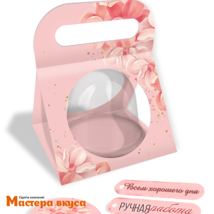 Упаковка - сумочка для купола 42,4*12 cм (Розовые цветы)