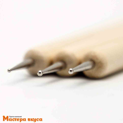 Набор палочек с металич шариками для работы с мастикой и росписи пряников, (набор 3 шт)