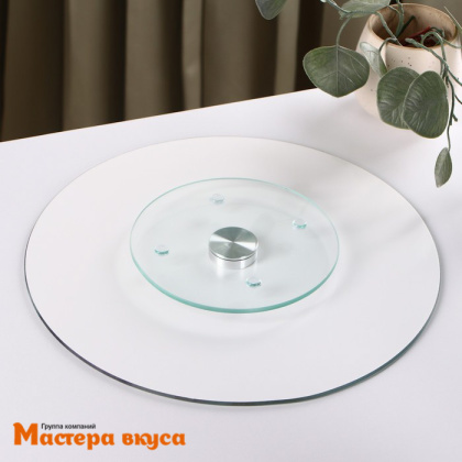 Подставка для торта вращающаяся, стекло, D-32 см, ВЕСНА В ТРОПИКАХ