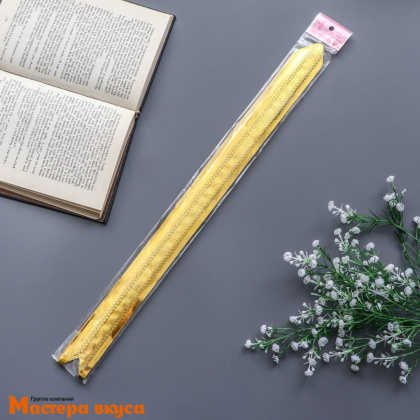 Бант-бабочка ЗОЛОТО Кружевные линии, (ш 3 см) d~9 см