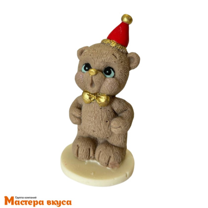 Фигурка из шок. глазури "Мишка задувает свечу", h~6,5 см