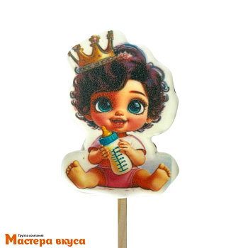 Топпер имбирный пряник "Малышка брюнетка", ~9*8 см, 50 гр