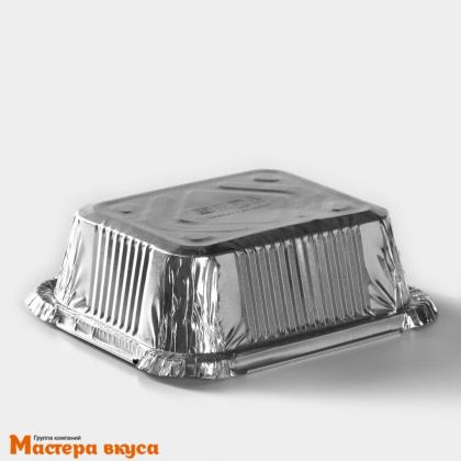 Форма алюминевая одноразовая Прямоугольная 14,4*11,9 см h-4 см (430 мл) 