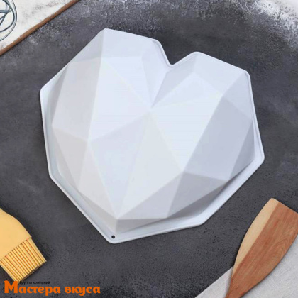 Форма силиконовая, для муссовых десертов СЕРДЦЕ (Геометрия любви), d-19,5см h-5,5см, Konfinetta