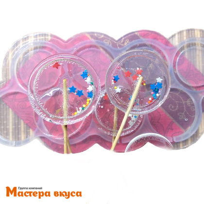 Форма для леденцов силиконовая  погремушка КРУЖКИ, (8 ячеек) d 5 см