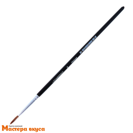 Кисть для декорирования натуральная Пони №02 круглая, (волос дл-1,2см) 16,5см 