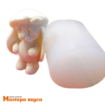 Молд силиконовый  3D ЗАЙЧИК В БЕРЕТЕ, изд 5,8*4,4 см h8,1см (шоколад~95гр) 