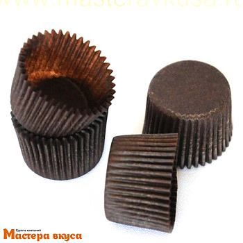 Капсула бумажная для конфет, d-3см h-1,8см,  КОРИЧНЕВАЯ "Тарталетки" 3 PICA, (миниупак ~80-100шт)