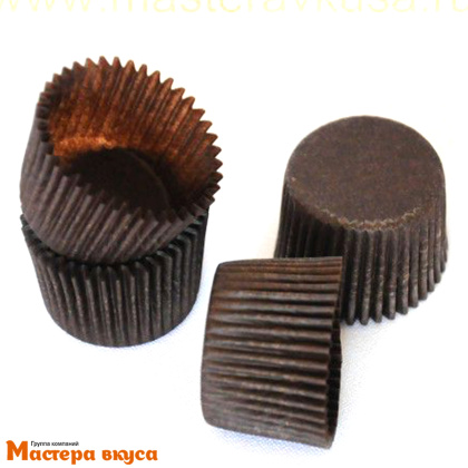 Капсула бумажная для конфет, d-3см h-1,8см,  КОРИЧНЕВАЯ "Тарталетки" 3 PICA, (миниупак ~80-100шт)