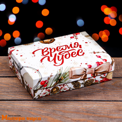 Упаковка для сладостей крышка/дно 210*150*57 мм  (Время чудес)