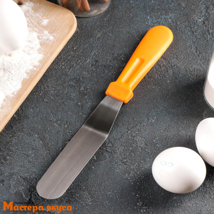 Палета угловая металлическая 10,5 см (без ручки), пластиковая ручка (спатула)