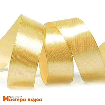 Лента атласная, ЗОЛОТИСТАЯ, 25мм, ~23м