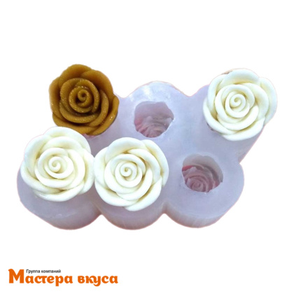 Молд силиконовый  3D РОЗА 6в1, изд d40 мм h32 мм (~30гр)