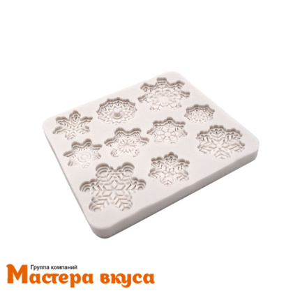 Молд силиконовый СНЕЖИНКИ 10в1, 7,9*8,8 см