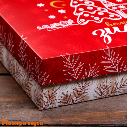 Упаковка для сладостей крышка/дно 210*150*57 мм  (Волшебная зима)