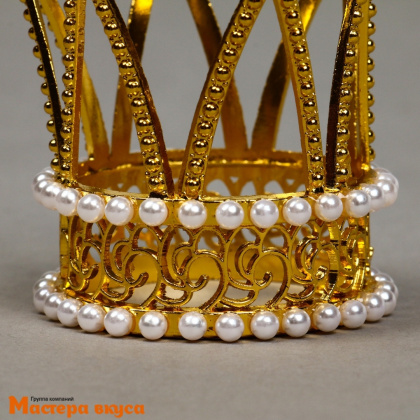 Украшение КОРОНА ПРИНЦЕССЫ, золото, d- 4 см, h-5,5 см