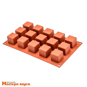 Форма силиконовая SiliconFlex КУБ, ячейка 35*35мм (15 ячеек), (Италия)