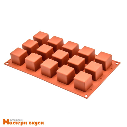 Форма силиконовая SiliconFlex КУБ, ячейка 35*35мм (15 ячеек), (Италия)