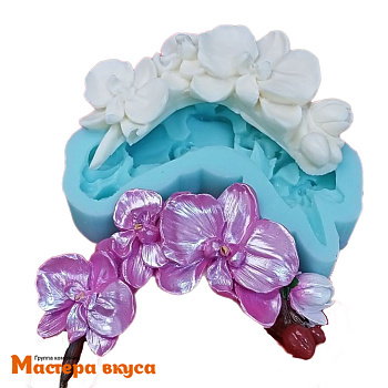 Молд силиконовый  3D ОРХИДЕЯ УГЛОВАЯ, изд 10,6*7см h~2,2см (шоколад~46гр) 