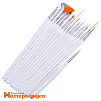 Кисти для декорирования нейлон (набор 15 шт)