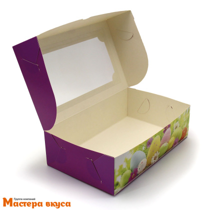 Упаковка для зефира и печенья с окном 250*150*70 мм  (Счастливой Пасхи)