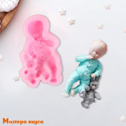 Молд силиконовый МАЛЫШ С ЗАЙЧИКОМ, 9,1*5,4 см