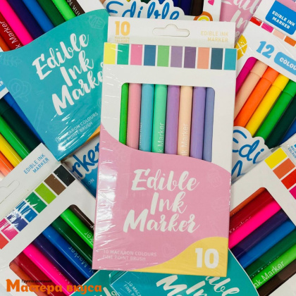 Набор пищевых маркеров (фломастеры), Пастель матовая, 10 цветов