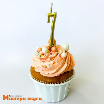 Свеча-цифра "МИНИ", золотая - 7  (h-4.5см)